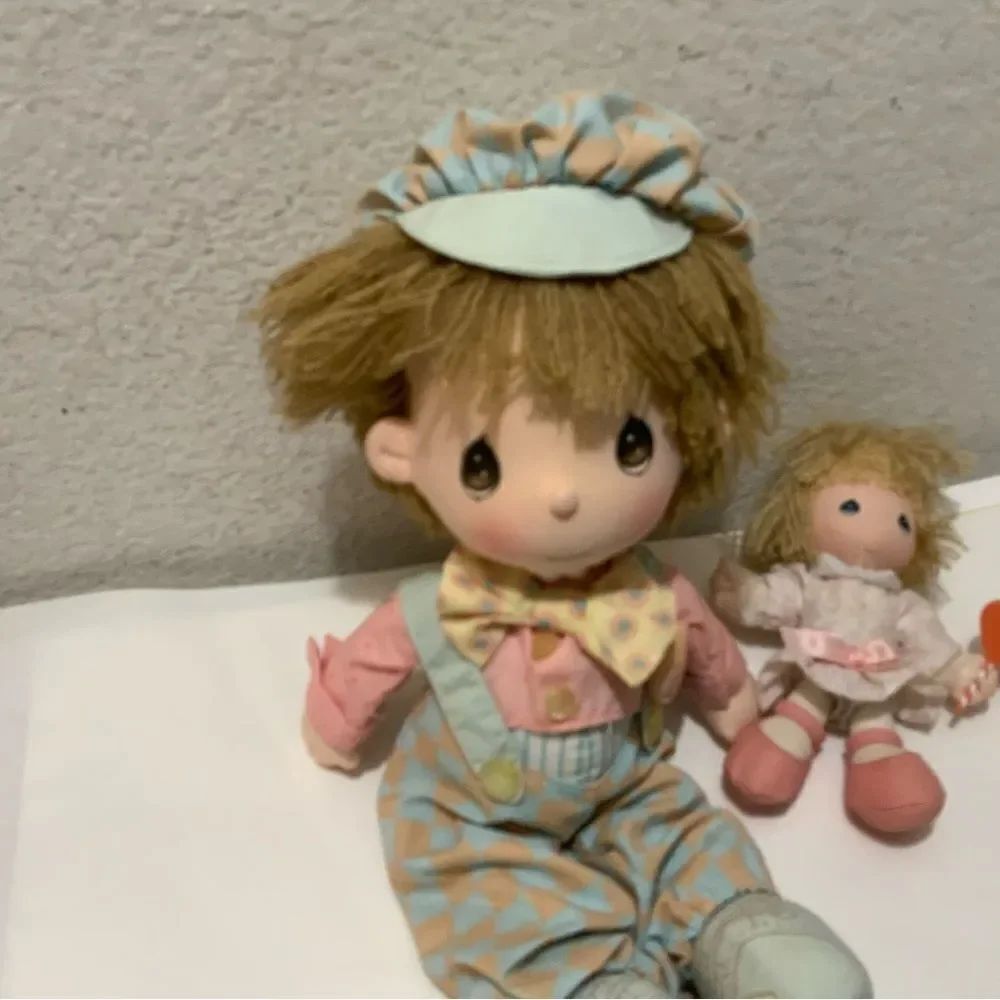 Vtg 1986 Precious Moments Boy Doll & Stand 14"T Applause Wallace Berrie Taiwan